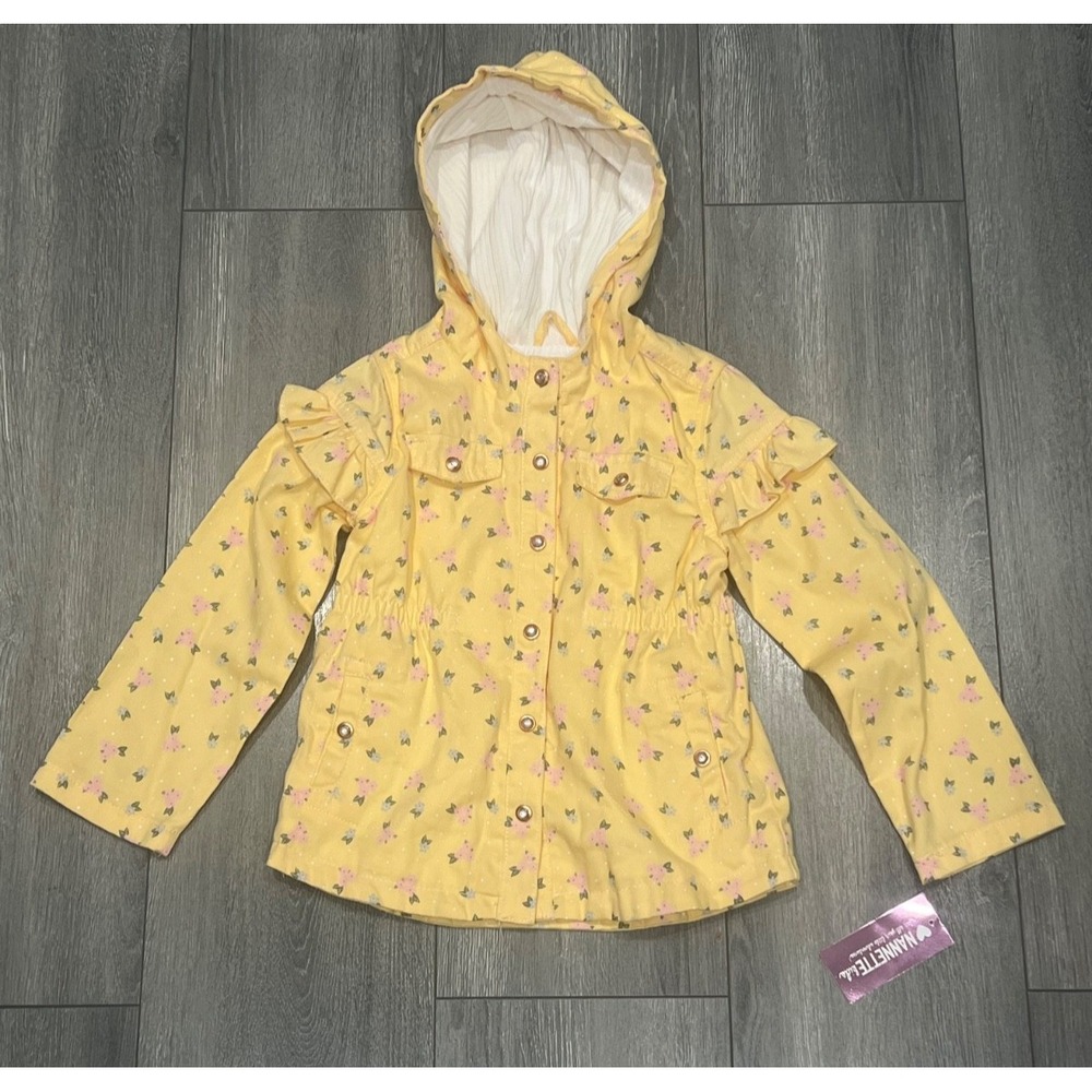 Nanette Lepore Girls Toddler Rainbow Raincoat Jacket Yellow Lined 6 yrs A006847